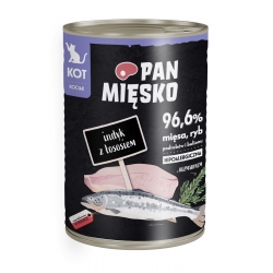 PAN MIĘSKO MOKRA KARMA DLA KOCIĄT INDYK Z ŁOSOSIEM 400g